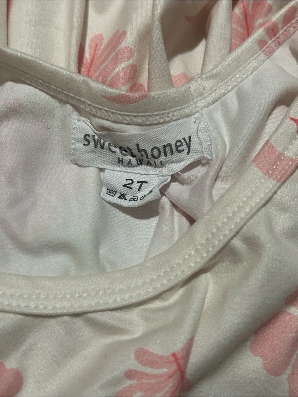 Sweet Honey Hawaii Cream Dress with Pink Floral & Moon Print